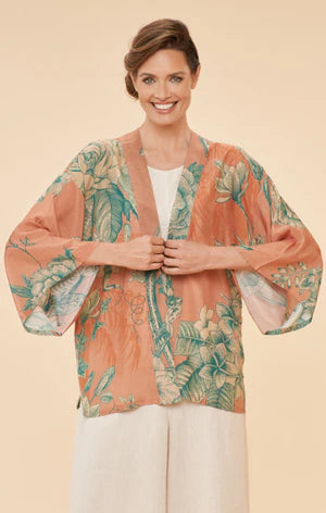 FLORAL JUNGLE KIMONO JACKET IN PETAL