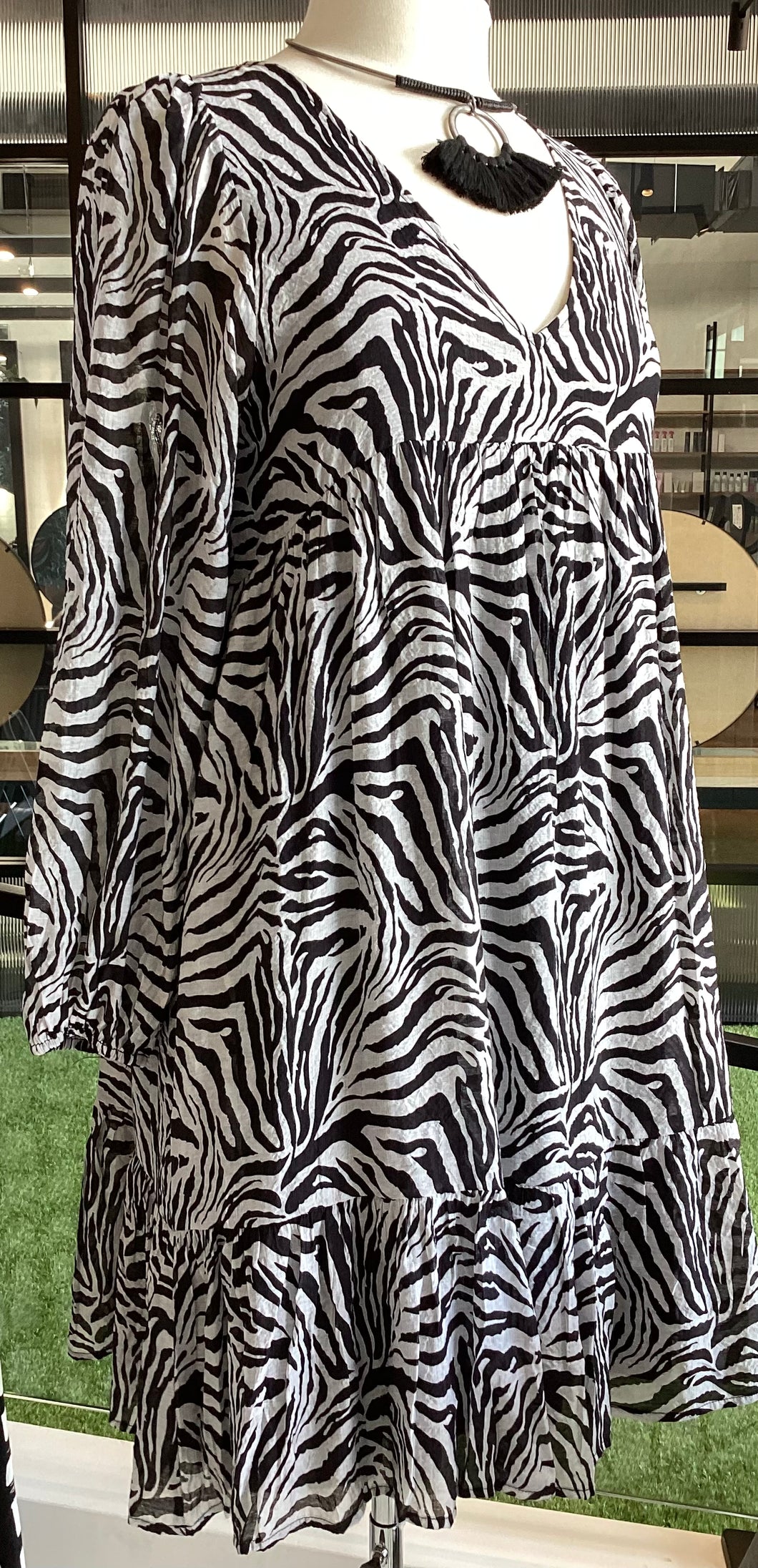 VIVIENNE Zebra Short Dress