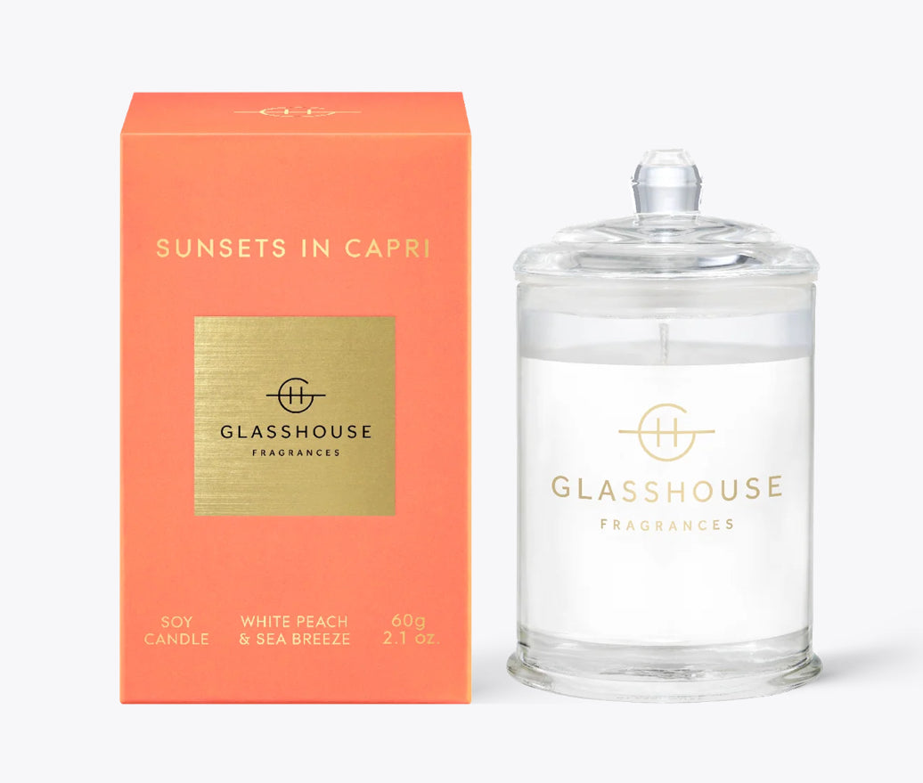 GLASSHOUSE FRAGRANCES Sunsets In Capri Soy Candle