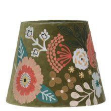 Load image into Gallery viewer, Lamp Shade Tapered- Summer Florals - Olive
