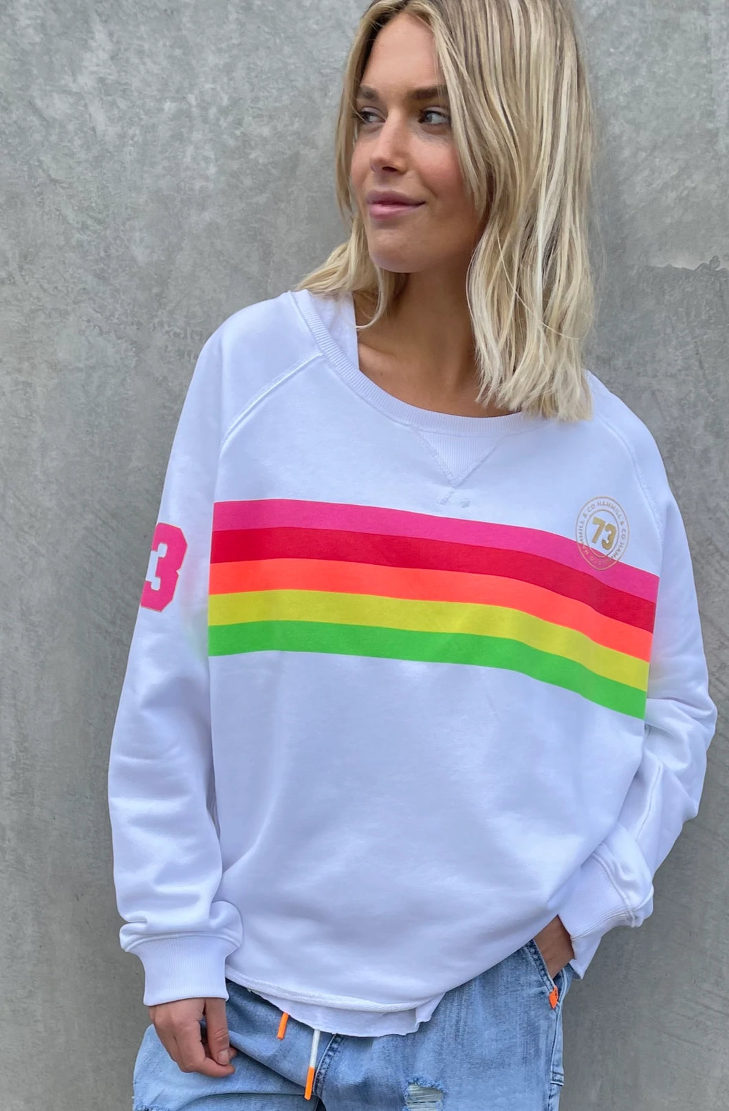 HAMMILL CO Rainbow Stripe Sweatshirt Thequirkychair