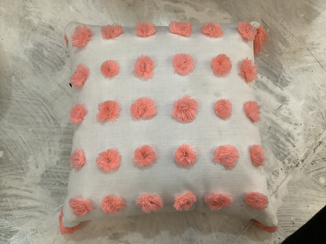 Cushion pache coral and white